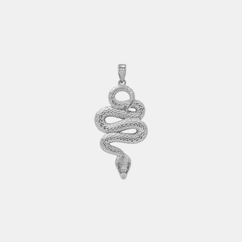 Serpent Pendant - White Gold