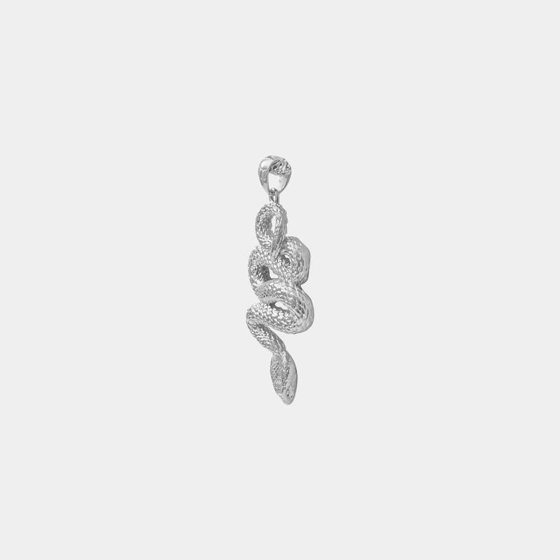 Serpent Pendant - White Gold