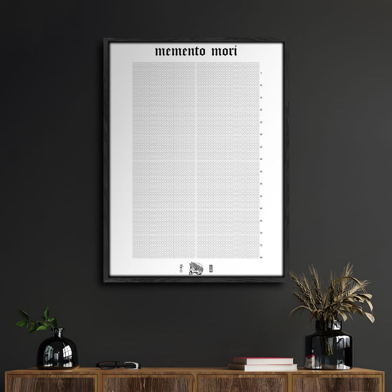 Memento Mori Life Calendar Canvas - White - Marcozo