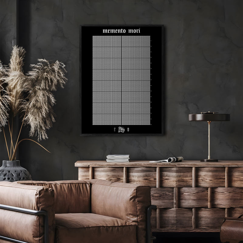 Memento Mori Life Calendar Canvas - Black - Marcozo