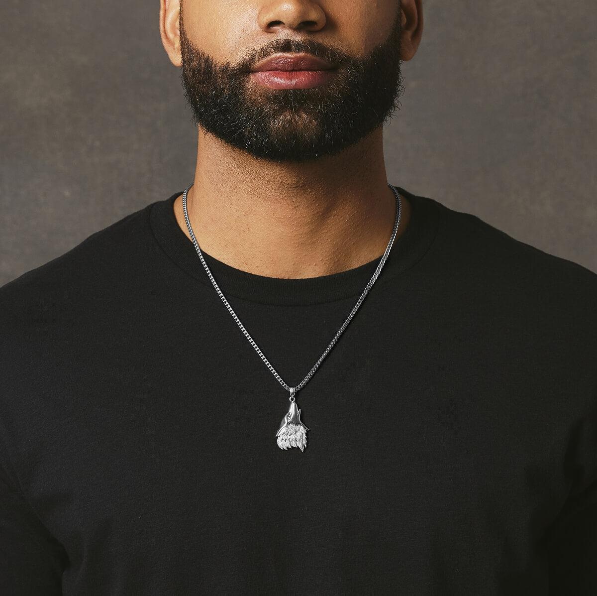 Wolf Pendant - White Gold - Marcozo