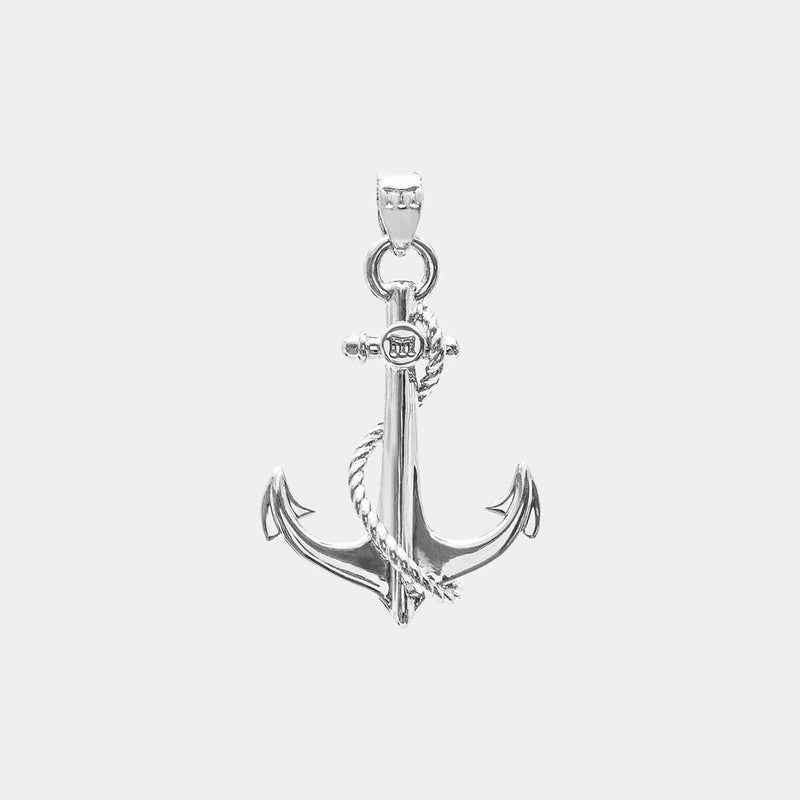 Anchor Pendant - White Gold