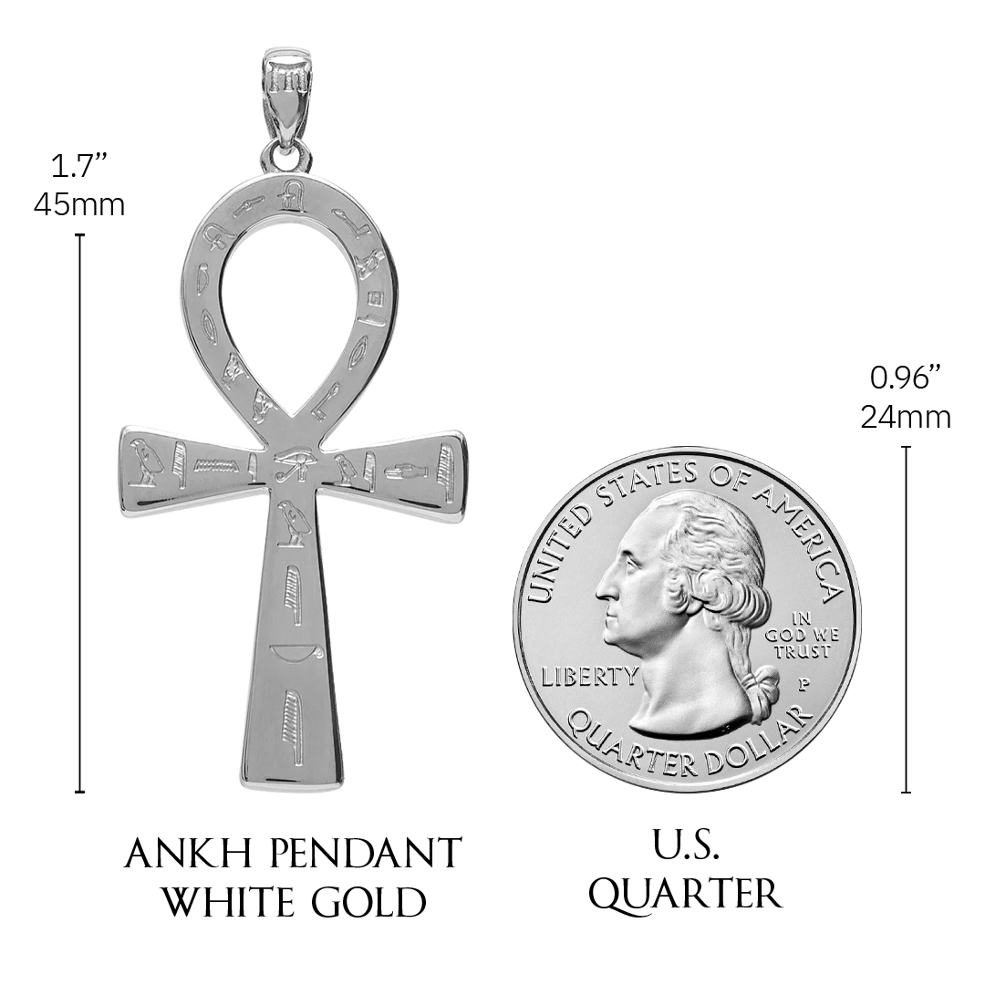 Ankh Key Pendant White Gold Plated Ankh Pendant Necklace Marcozo
