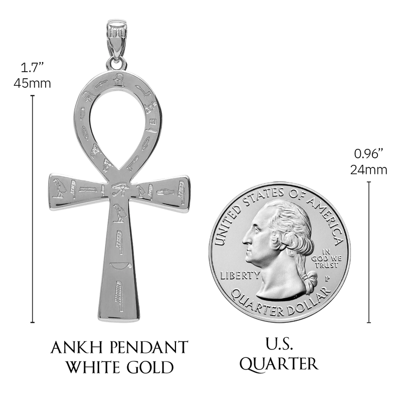 Ankh Pendant - White Gold