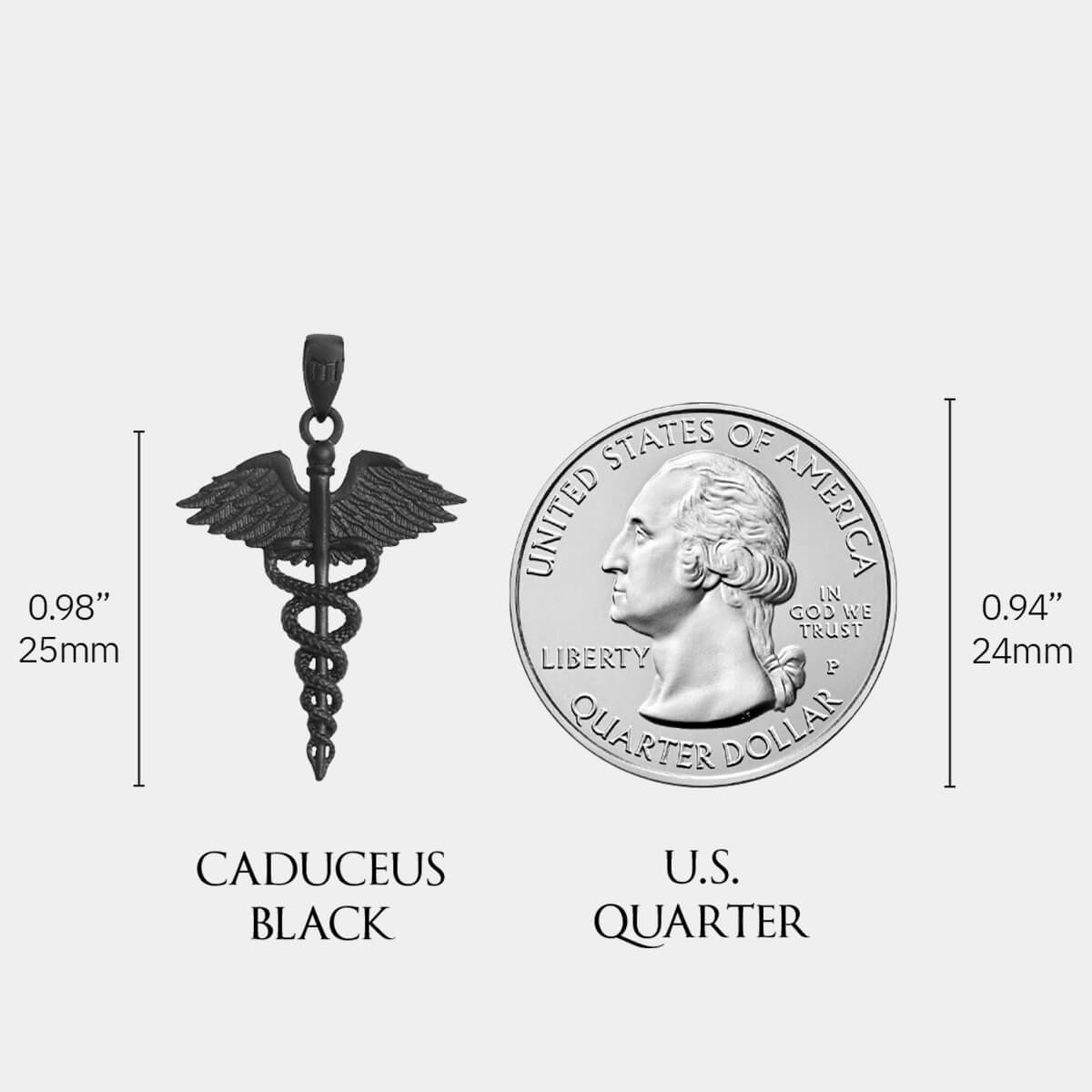 Caduceus Pendant - Black - Marcozo