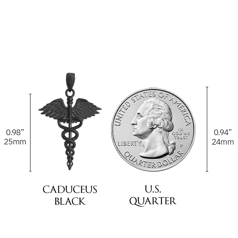 Caduceus Pendant - Black