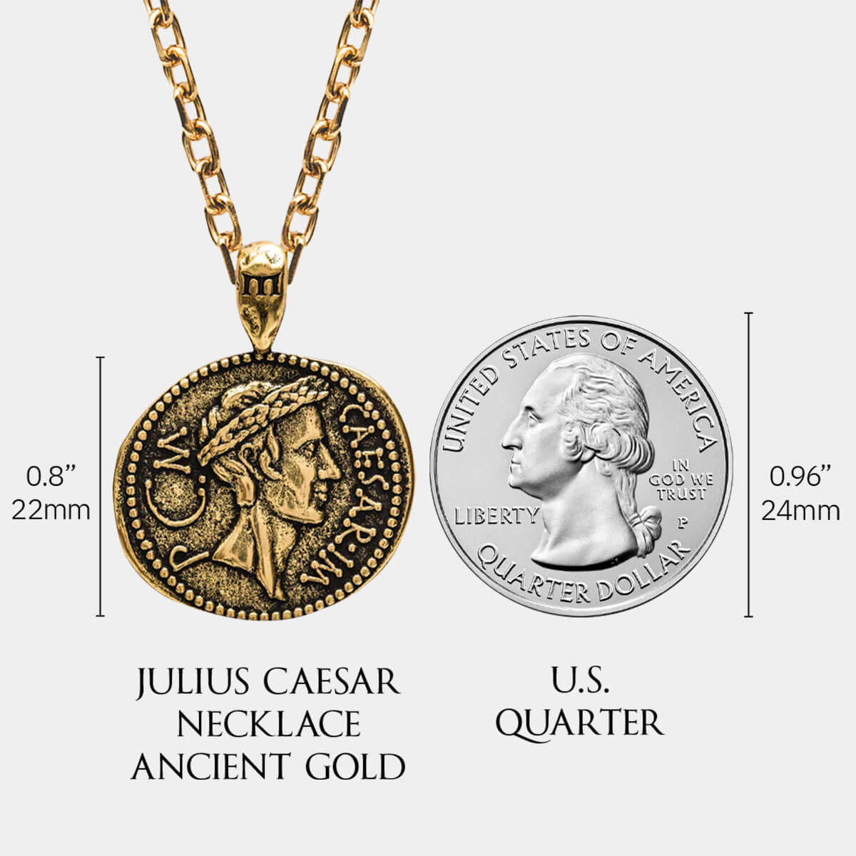 Augustus Coin Pendant | Gold Augustus Coin Pendant | Marcozo – MARCOZO