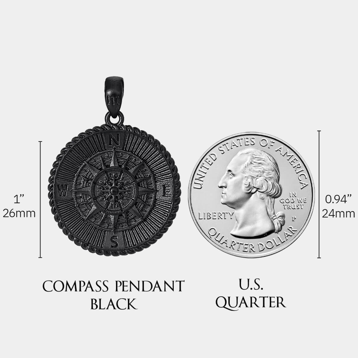 Compass Pendant - Black - Marcozo