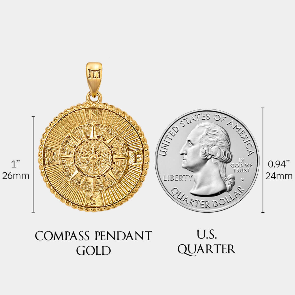 Compass Pendant - Gold - Marcozo