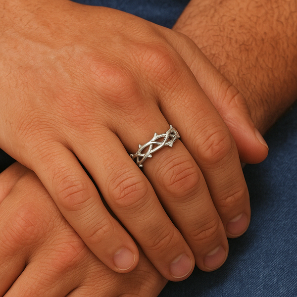 Crown of Thorns Ring - White Gold