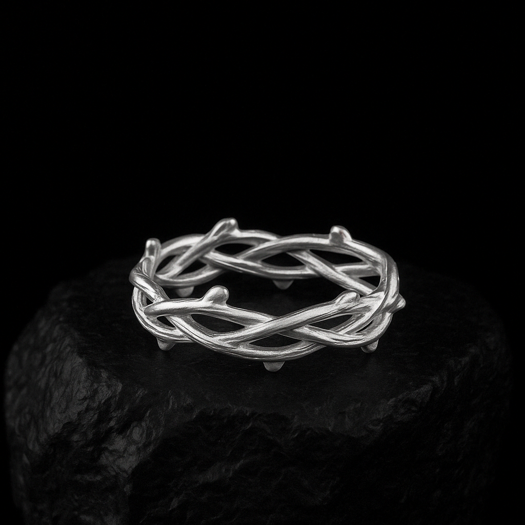 Crown of Thorns Ring - White Gold - MARCOZO