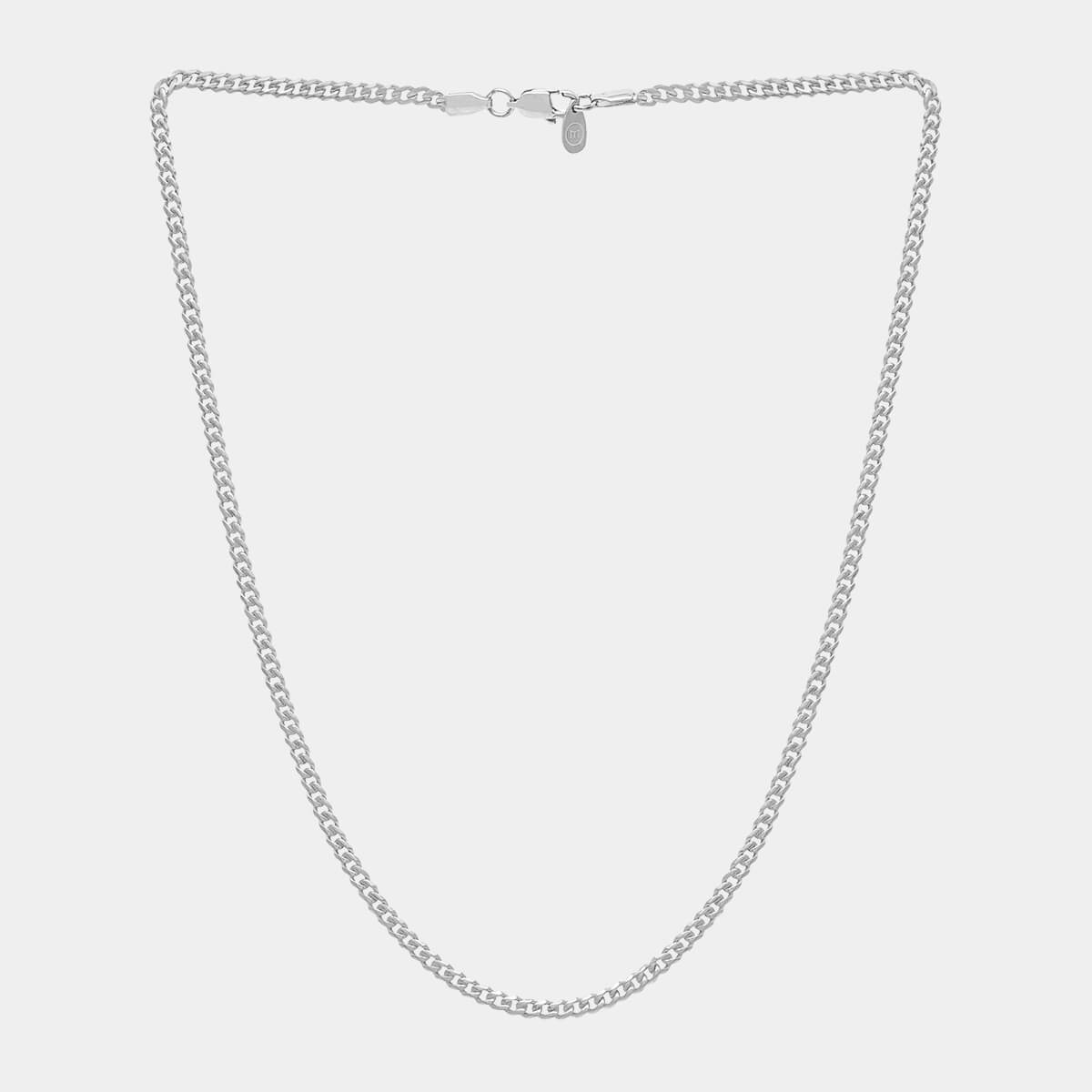 Cuban Link Chain - White Gold (3mm) - Marcozo