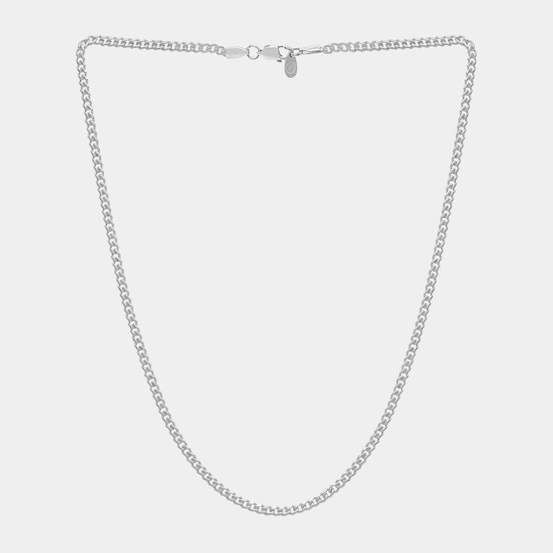 Cuban Link Chain - White Gold (3mm)