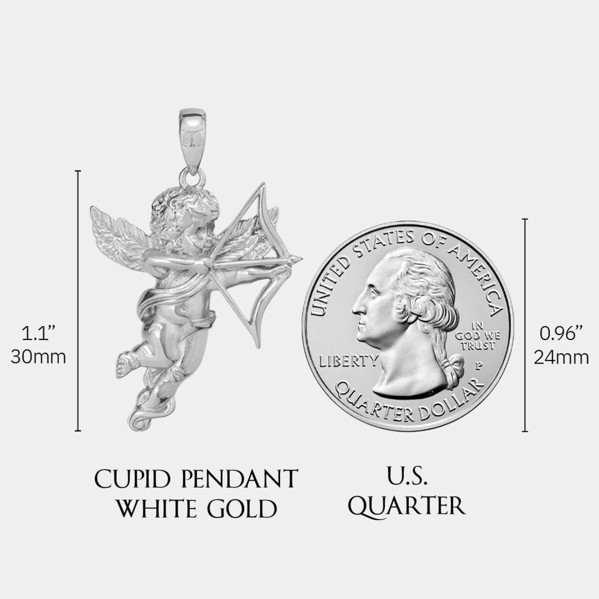 Cupid Pendant | White Gold Plated Cupid Pendant | Marcozo – MARCOZO