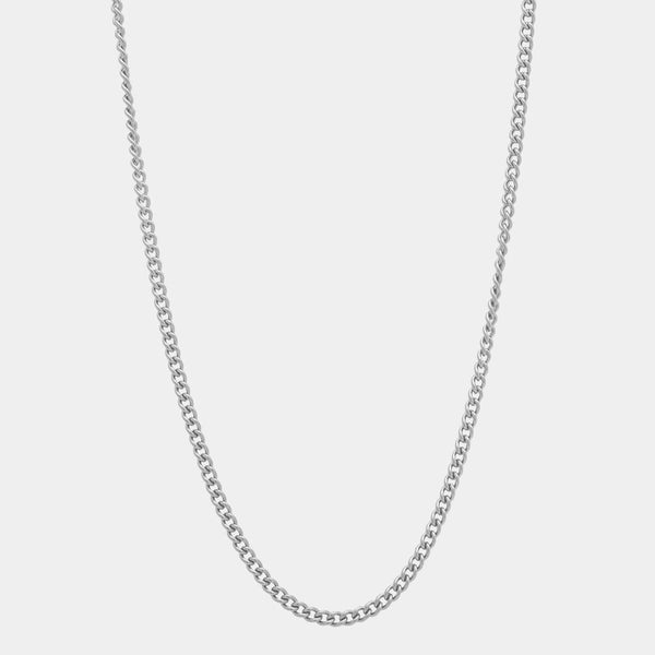 Curb Chain - White Gold (2mm)