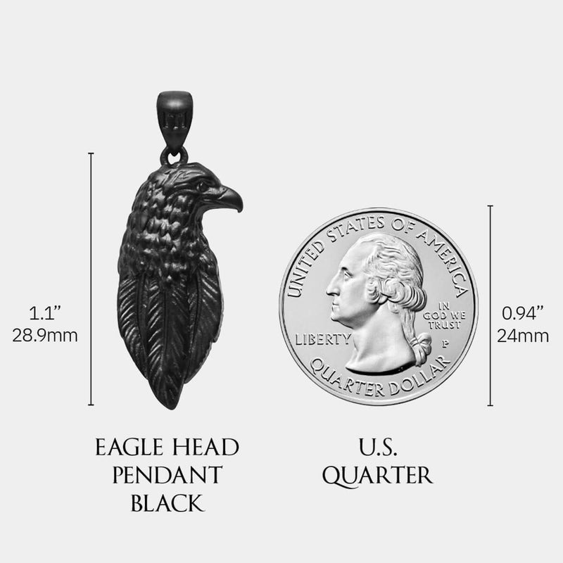 Eagle Head Pendant - Black
