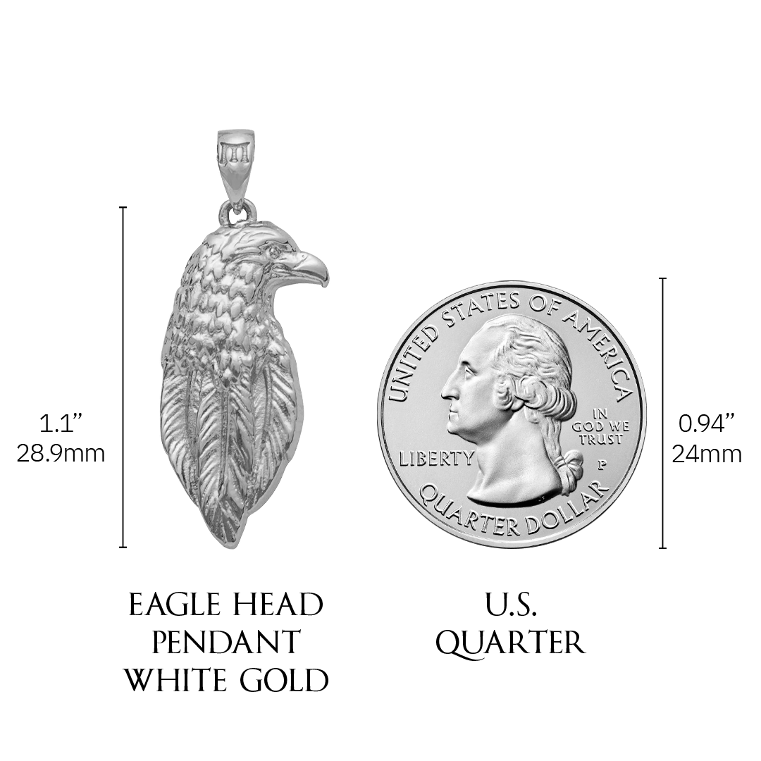 Eagle Head Pendant - White Gold - Marcozo