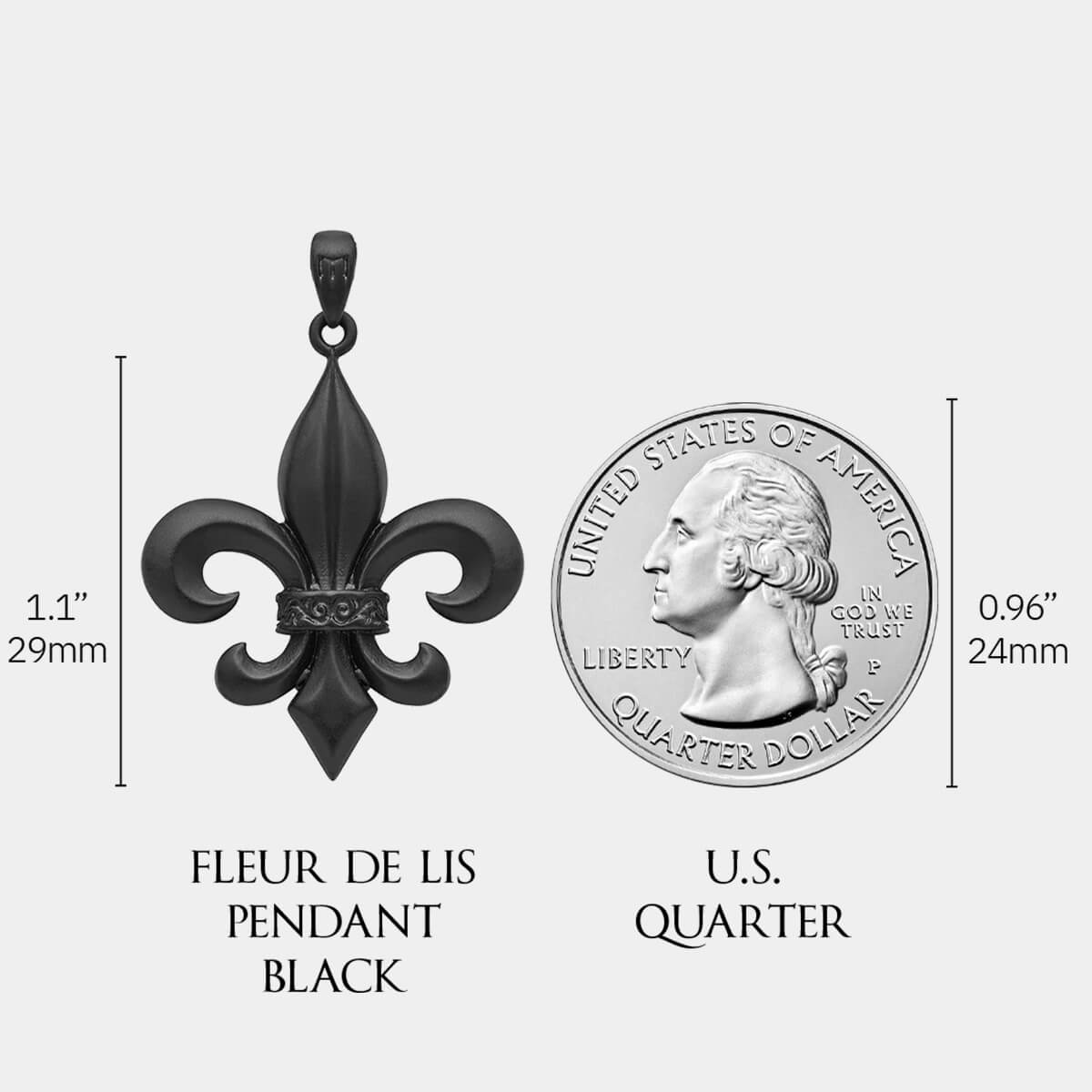 Fleur de Lis Pendant - Black - Marcozo