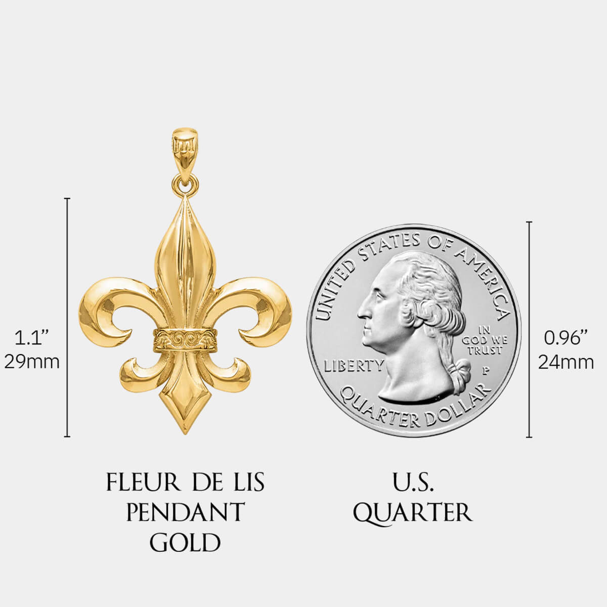 Fleur de Lis Pendant Gold