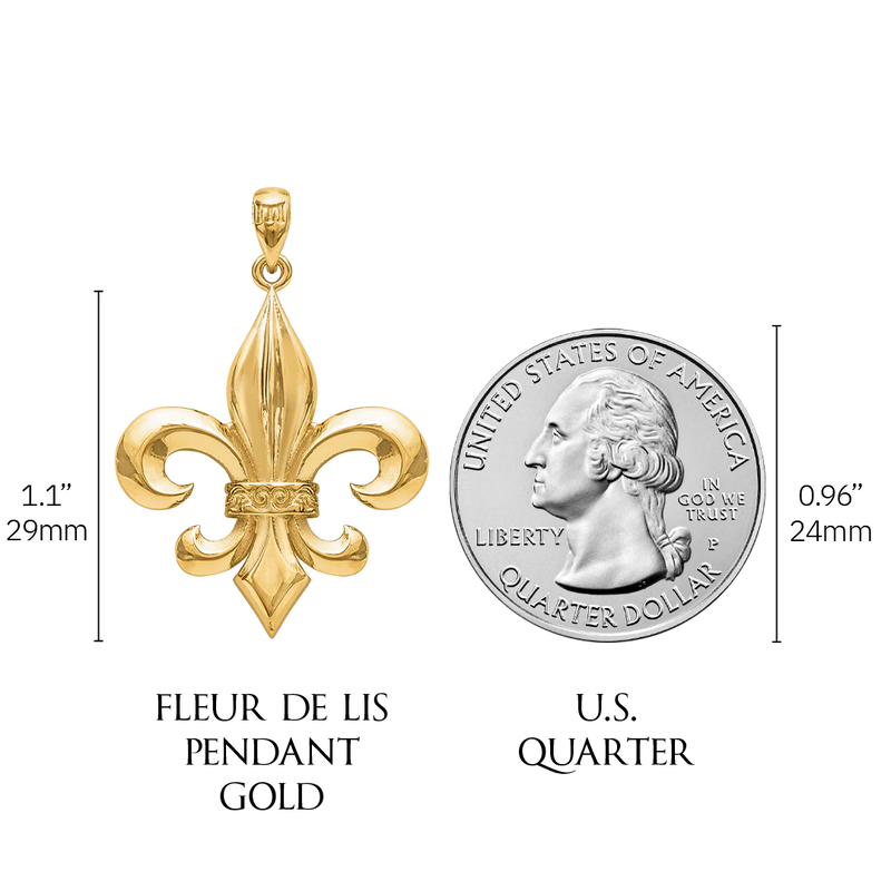 Fleur de Lis Pendant - Gold