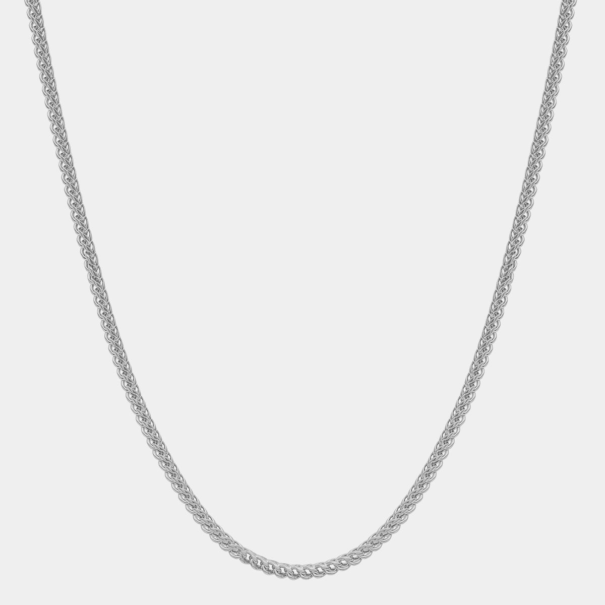 Franco Chain (2.5mm) - White Gold - Marcozo