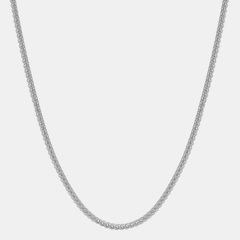 Franco Chain (2.5mm) - White Gold - Marcozo