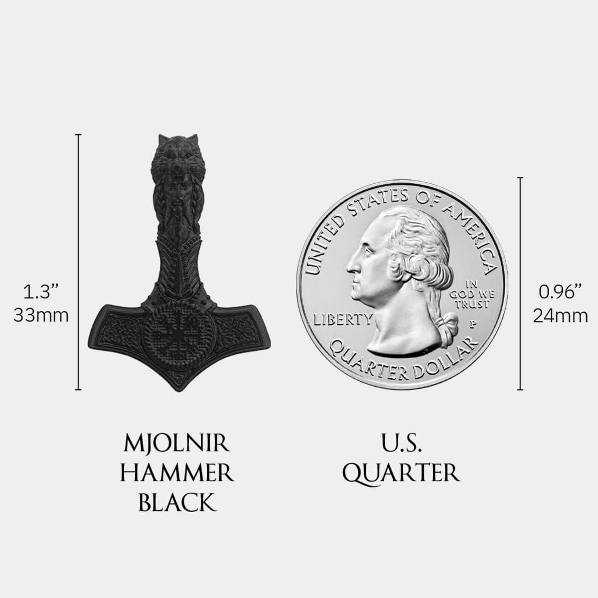 Mjolnir Hammer Pendant - Black - Marcozo