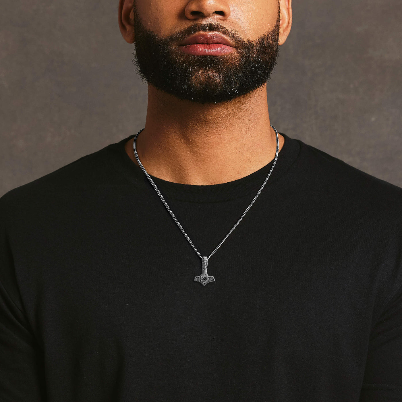 Mjolnir Hammer Pendant - White Gold - Marcozo