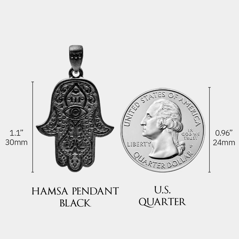 Hamsa Pendant - Black - Marcozo