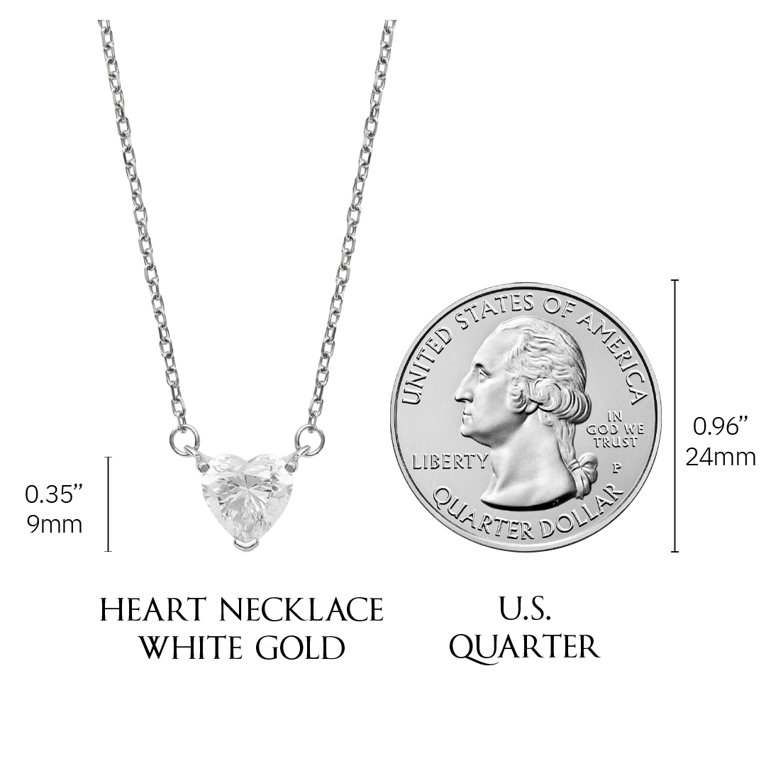 Heart Necklace - White Gold - Marcozo