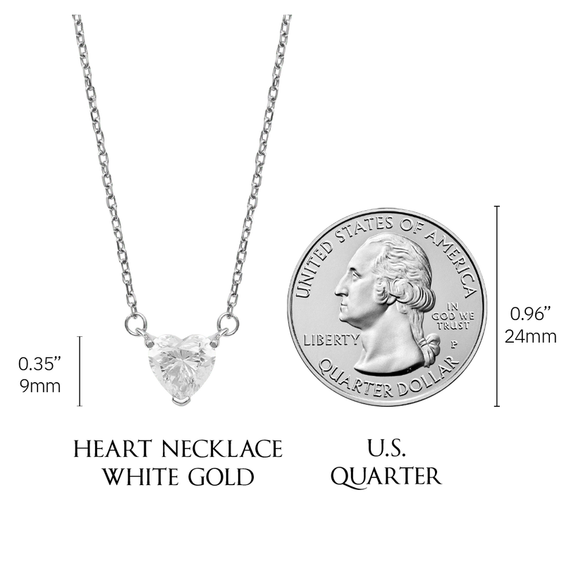Heart Necklace - White Gold