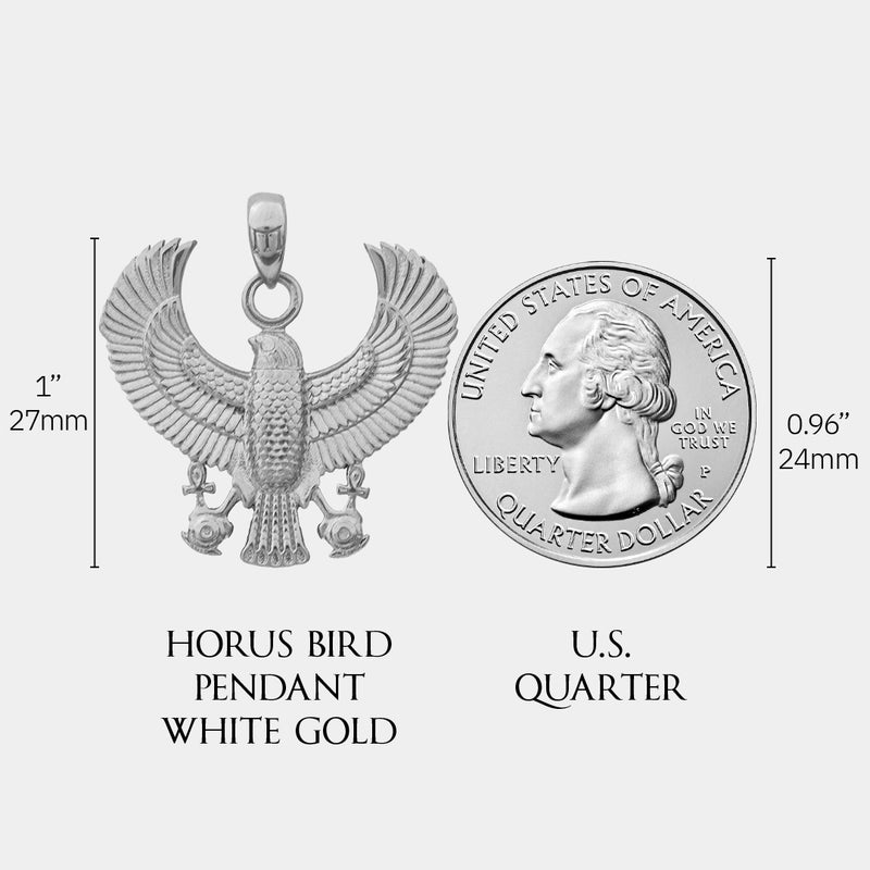 Horus Bird Pendant - White Gold - Marcozo