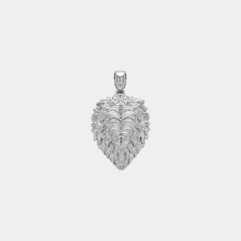 Lion Pendant - White Gold