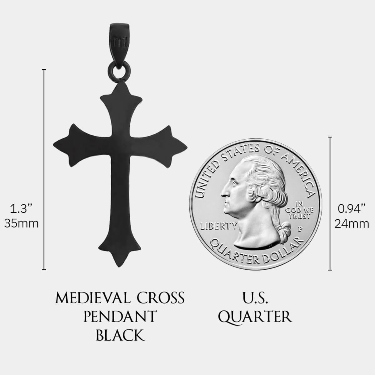 Medieval Cross Pendant - Black - Marcozo