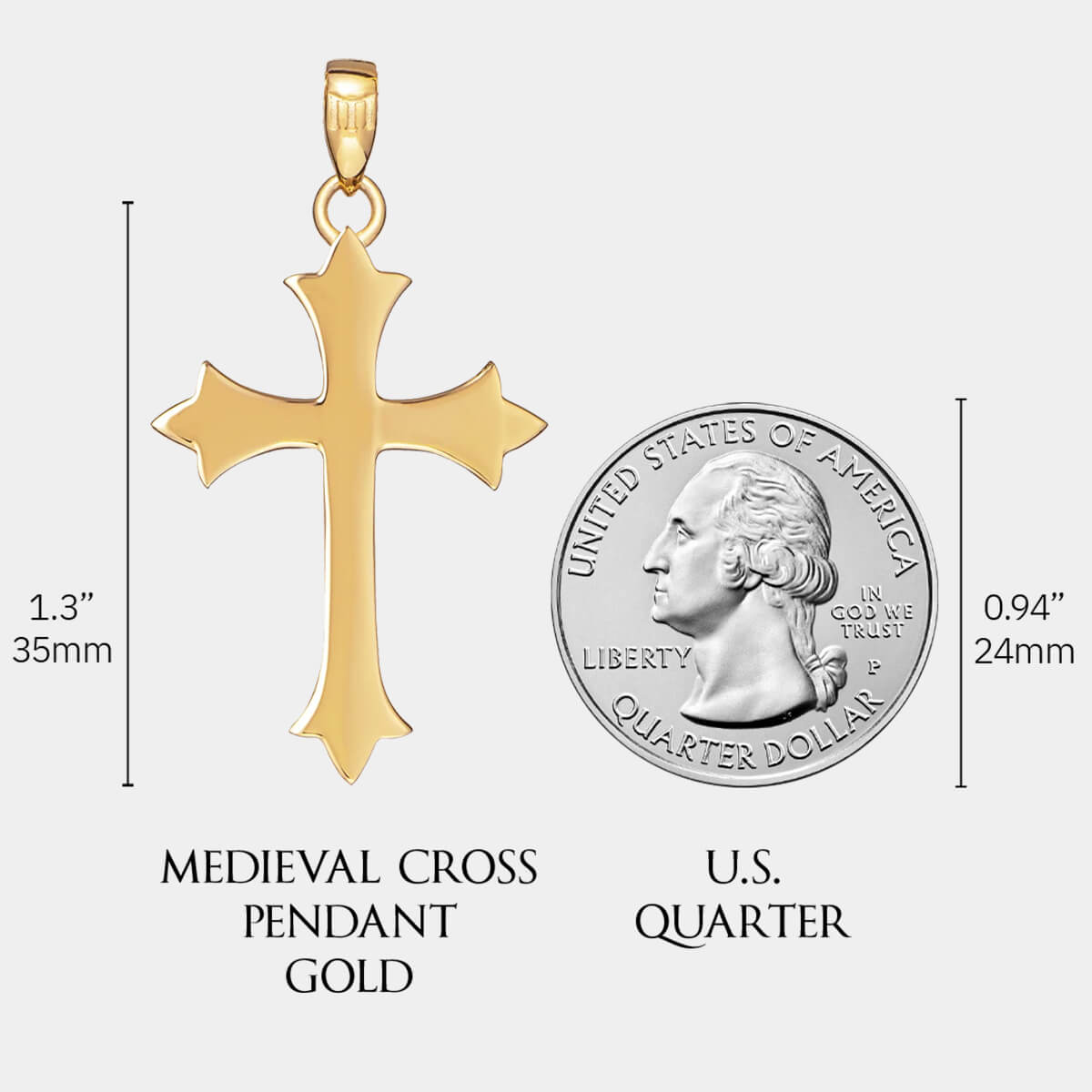 Medieval Cross Pendant - Gold - Marcozo