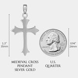 Medieval Cross Pendant - White Gold - Marcozo