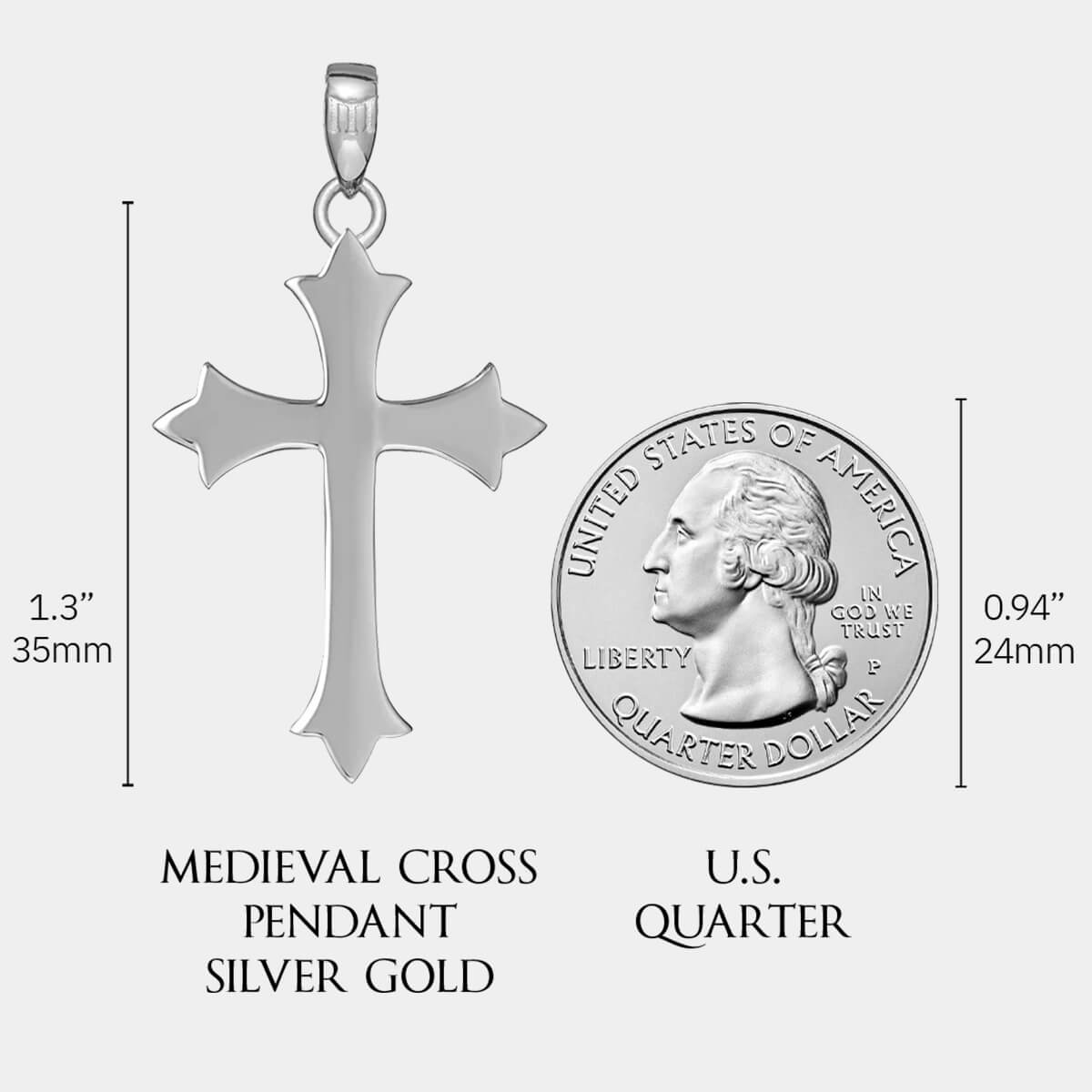 Medieval Cross Pendant - White Gold - Marcozo