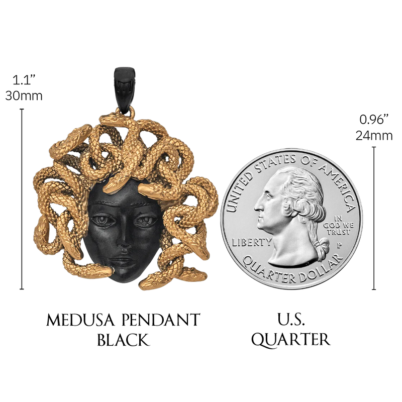 Medusa Pendant Black Gold Plated Men s Medusa Pendant Marcozo