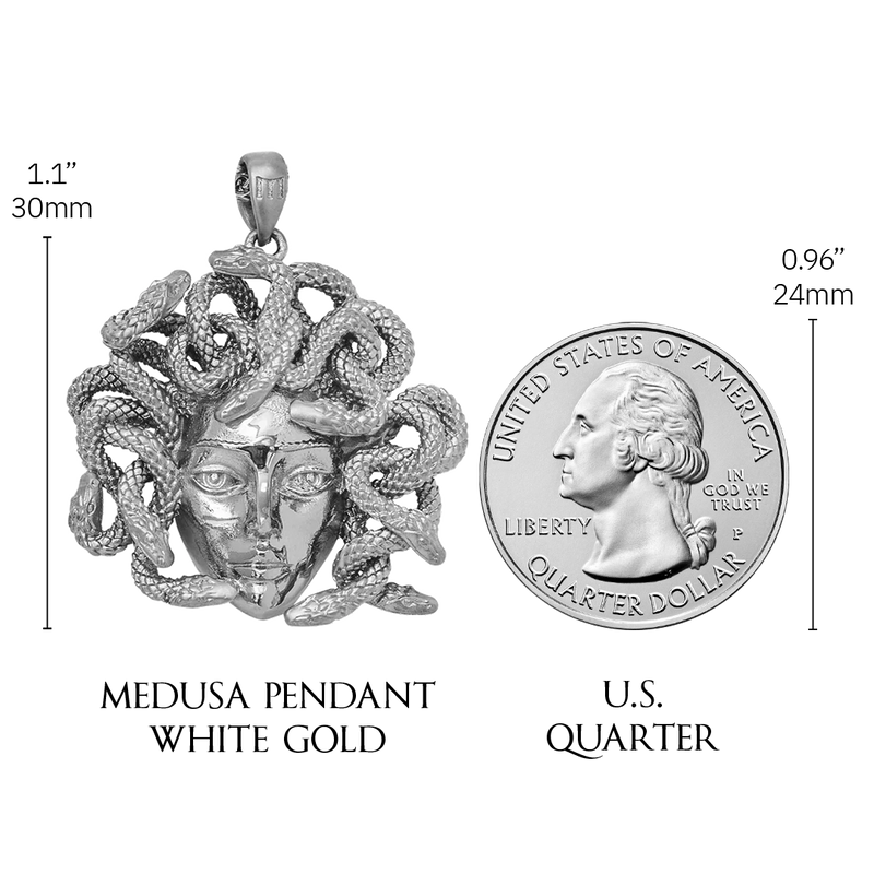 Medusa Pendant - White Gold