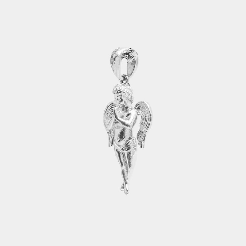 Micro Angel Pendant - White Gold