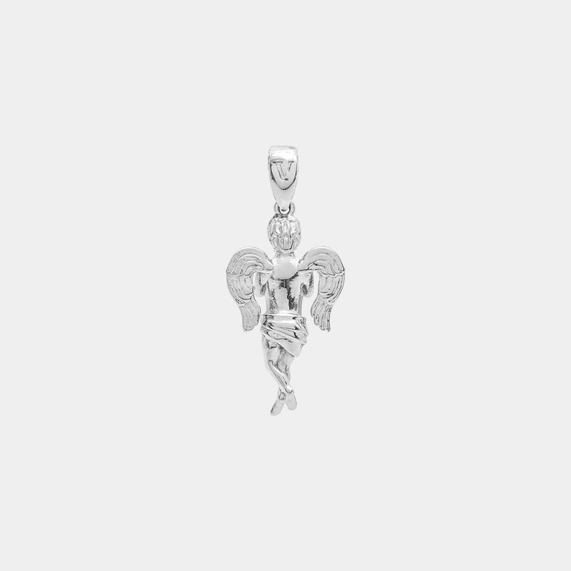 Micro Angel Pendant - White Gold