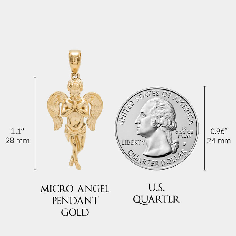 Micro Angel Pendant - Gold - Marcozo