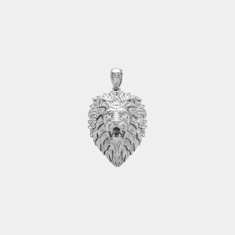 Lion Pendant - White Gold