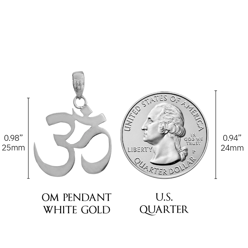 Om Pendant - White Gold