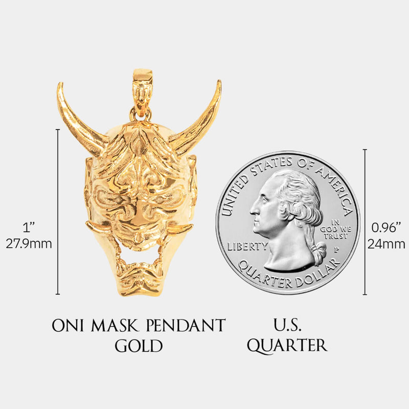 Oni Mask Pendant - Gold - Marcozo
