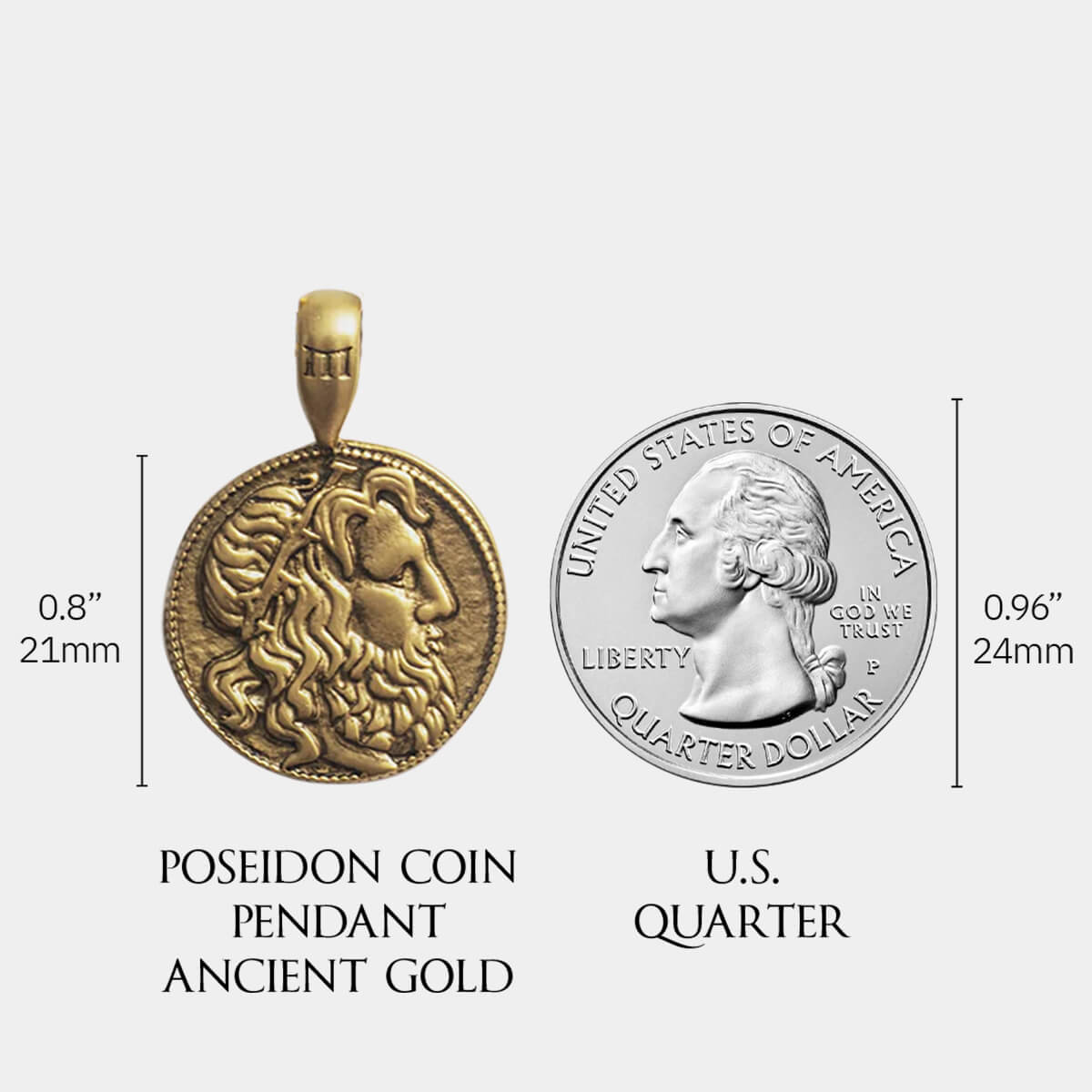 Poseidon Coin Pendant | 18K Gold Plated Poseidon Coin Pendant