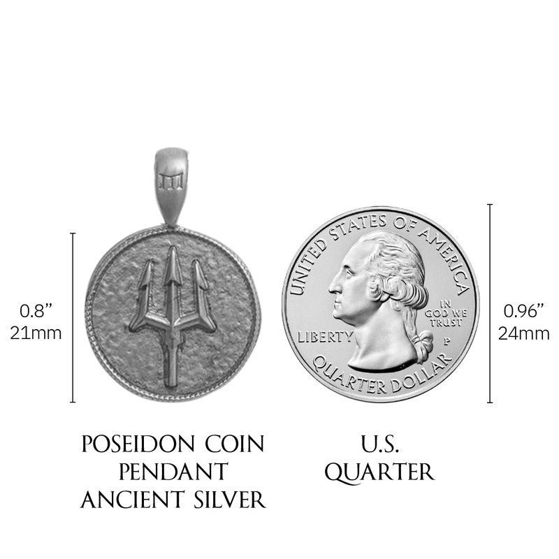 Poseidon Coin Pendant - Ancient Silver