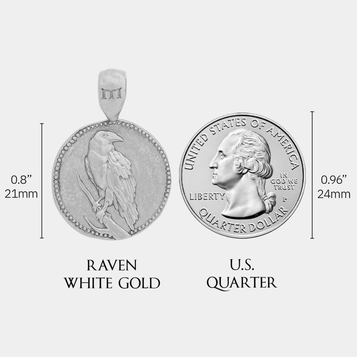 Raven Pendant - White Gold - Marcozo