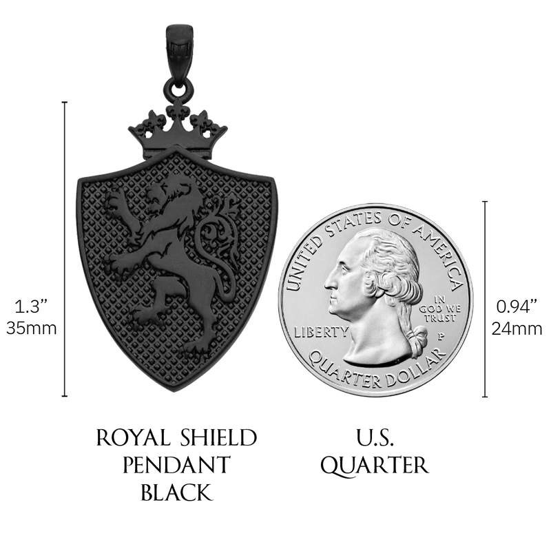 Royal Shield Pendant - Black