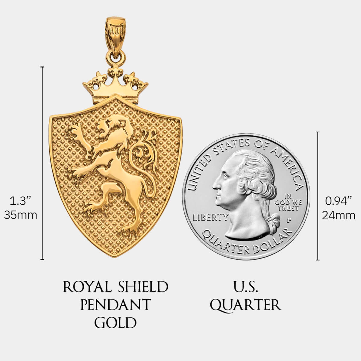 Royal Shield Pendant - Gold | MARCOZO